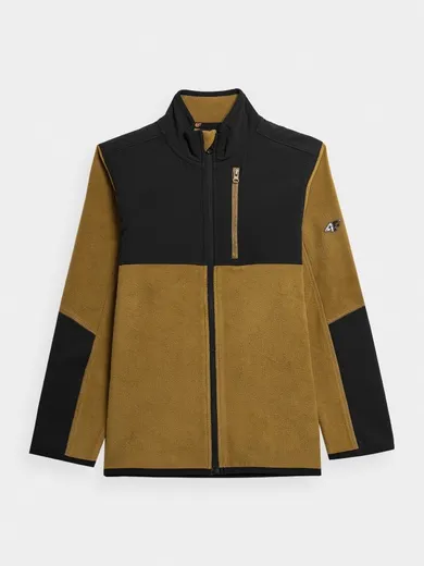Bluza chłopięca, rozpinana, polarowa, musztardowa, 4F