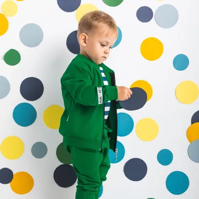 Bluza chłopięca, rozpinana, zielona, Nicol