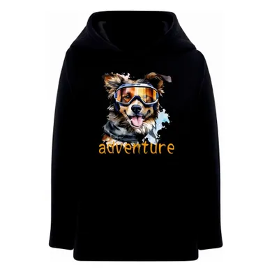 Bluza chłopięca z kapturem, czarna, Tup Tup