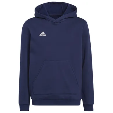 Bluza chłopięca z kapturem, granatowa, Adidas Entrada 22