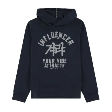 Bluza chłopięca z kapturem, granatowa, Tom Tailor