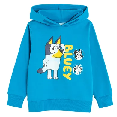 Bluza chłopięca z kapturem, niebieska, Bluey, Licence Brand