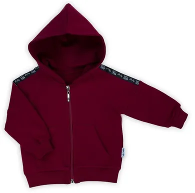 Bluza chłopięca z kapturem, rozpinana, bordowa, Nicol