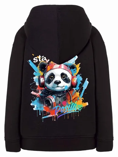 Bluza chłopięca z kapturem, rozpinana, czarna, Tup Tup