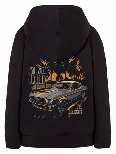 Bluza chłopięca z kapturem, rozpinana, czarna, Tup Tup