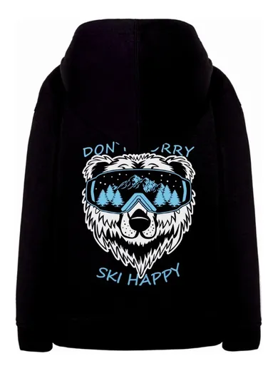 Bluza chłopięca z kapturem, rozpinana, czarna, Tup Tup