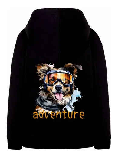 Bluza chłopięca z kapturem, rozpinana, czarna, Tup Tup