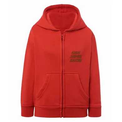 Bluza chłopięca z kapturem, rozpinana, czerwona, Tup Tup