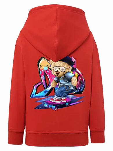 Bluza chłopięca z kapturem, rozpinana, czerwona, Tup Tup