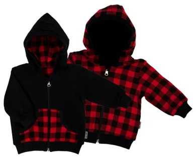 Bluza chłopięca z kapturem, rozpinana, dwustronna, mix, Nicol