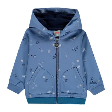 Bluza chłopięca z kapturem, rozpinana, niebieska, Kanz