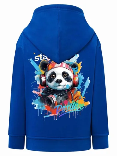 Bluza chłopięca z kapturem, rozpinana, niebieska, Tup Tup