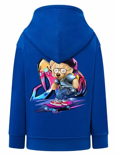 Bluza chłopięca z kapturem, rozpinana, niebieska, Tup Tup