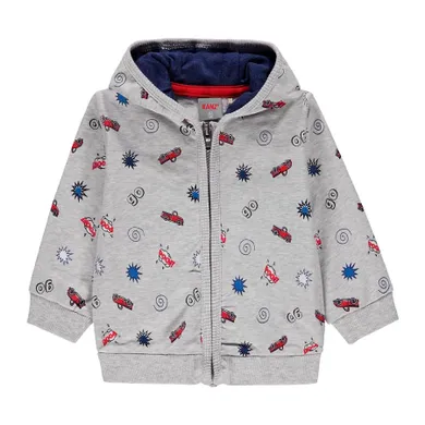 Bluza chłopięca z kapturem, rozpinana, szara, Kanz