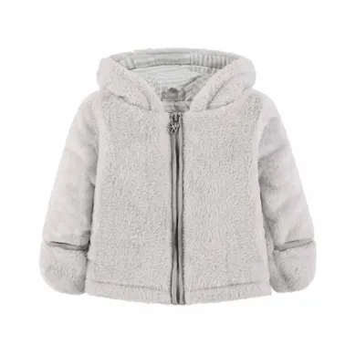 Bluza chłopięca z kapturem, rozpinana, szara, Kanz