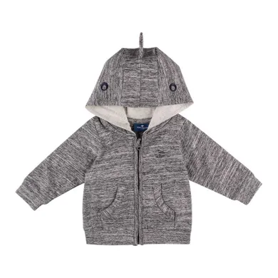 Bluza chłopięca z kapturem, rozpinana, szara, Tom Tailor