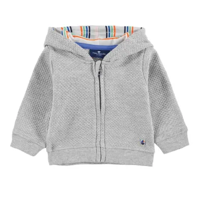 Bluza chłopięca z kapturem, rozpinana, szara, Tom Tailor