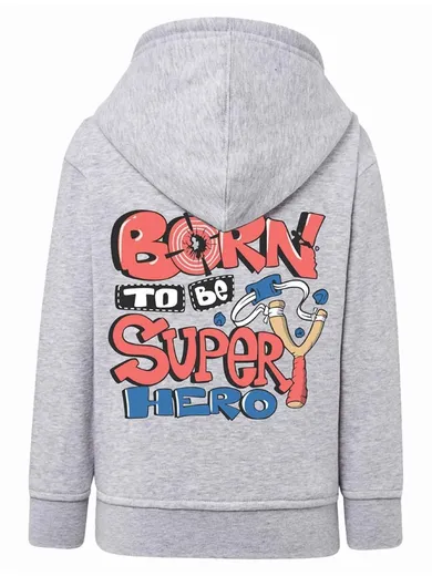 Bluza chłopięca z kapturem, rozpinana, szara, Tup Tup