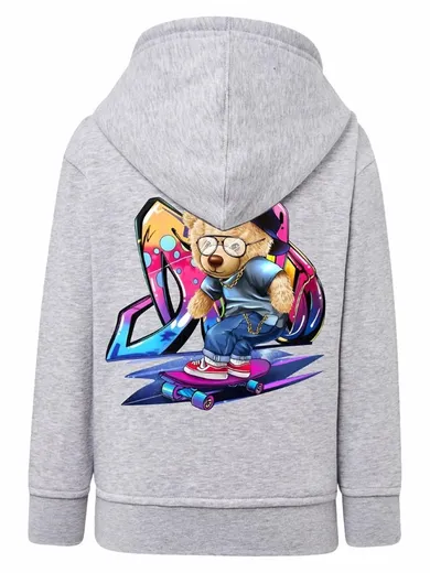 Bluza chłopięca z kapturem, rozpinana, szara, Tup Tup