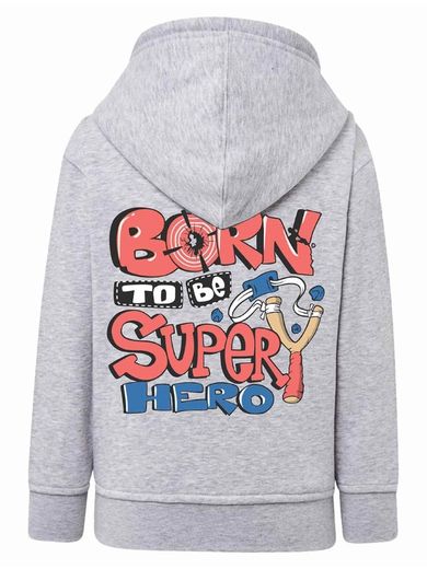 Bluza chłopięca z kapturem, rozpinana, szara, Tup Tup