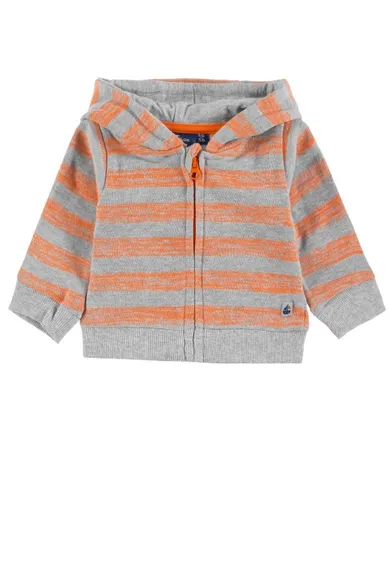 Bluza chłopięca z kapturem, rozpinana, szaro-pomarańczowa, Tom Tailor