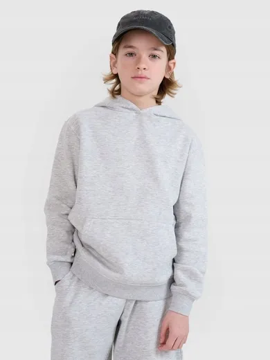 Bluza chłopięca z kapturem, szara, 4F