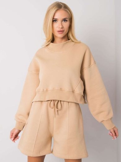 Bluza damska, beżowa, Basic Feel Good