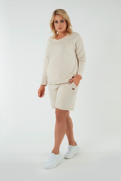 Bluza damska, beżowa, Madri, Italian Fashion