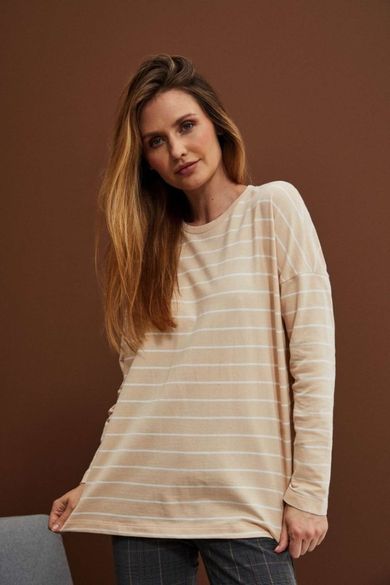 Bluza damska, beżowa, Moodo