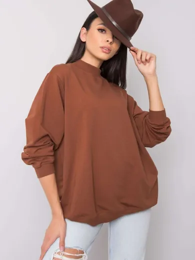 Bluza damska, brązowa, Basic Feel Good