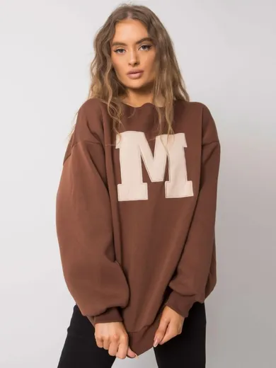 Bluza damska, brązowa, Ex Moda