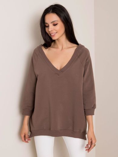 Bluza damska, brązowa, Rue Paris