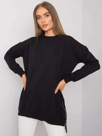 Bluza damska, czarna, Basic Feel Good