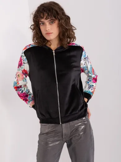 Bluza damska, rozpinana, czarna, Rue Paris