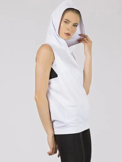 Bluza damska z kapturem, biała, Tommy Life