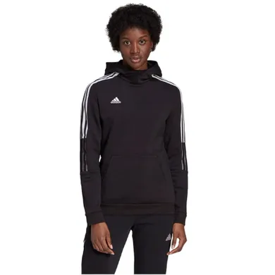 Bluza damska z kapturem, czarna, Adidas Tiro 21 Sweat Hoody