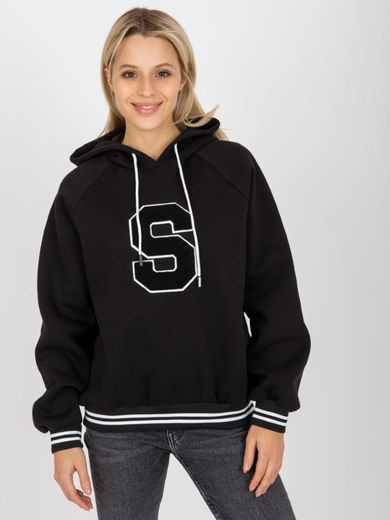 Bluza damska z kapturem, czarna, Relevance