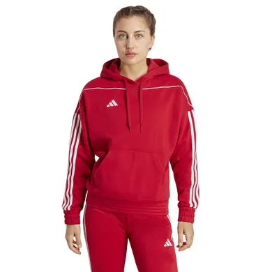 Bluza damska z kapturem, czerwona, Adidas Tiro