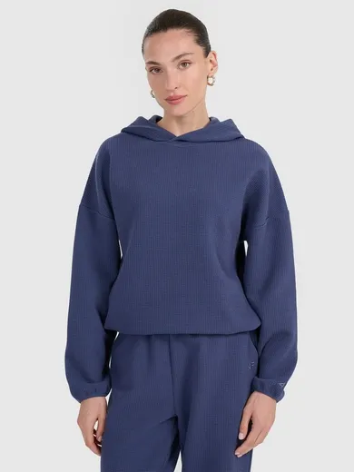 Bluza damska z kapturem, granatowa, 4F