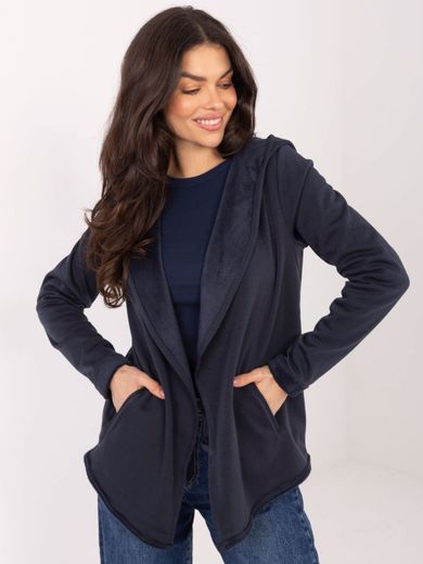 Bluza damska z kapturem, granatowa, Sublevel
