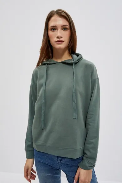 Bluza damska z kapturem, khaki, Moodo