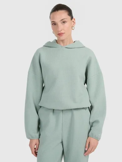Bluza damska z kapturem, miętowa, 4F