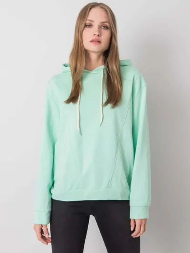 Bluza damska z kapturem, miętowa, Ex Moda