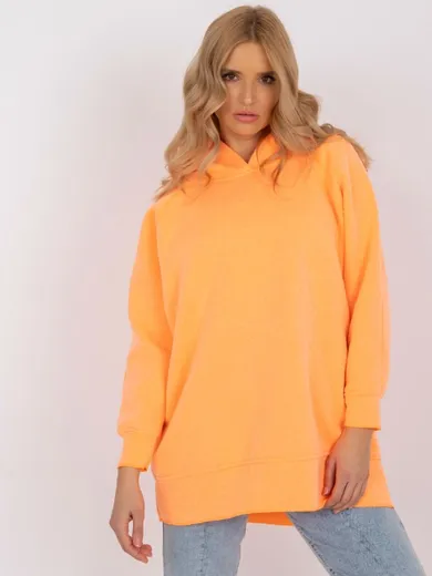 Bluza damska z kapturem, pomarańczowa, Ex Moda