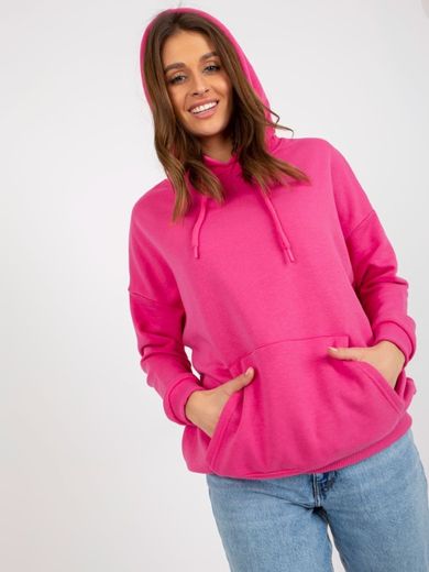 Bluza damska z kapturem, różowa, Mariquita