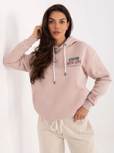 Bluza damska z kapturem, różowa, Sublevel