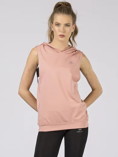 Bluza damska z kapturem, różowa, Tommy Life