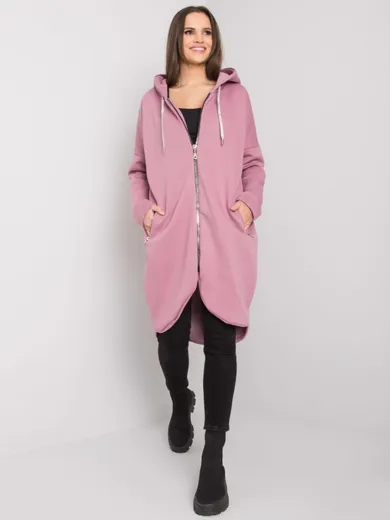 Bluza damska z kapturem, rozpinana, różowa, Relevance