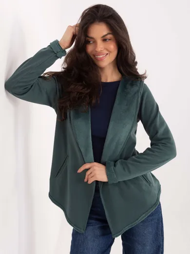 Bluza damska z kapturem, zielona, Sublevel