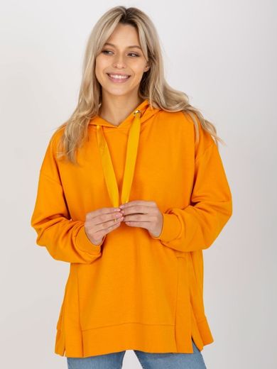 Bluza damska z kapturem, żółta, Ex Moda